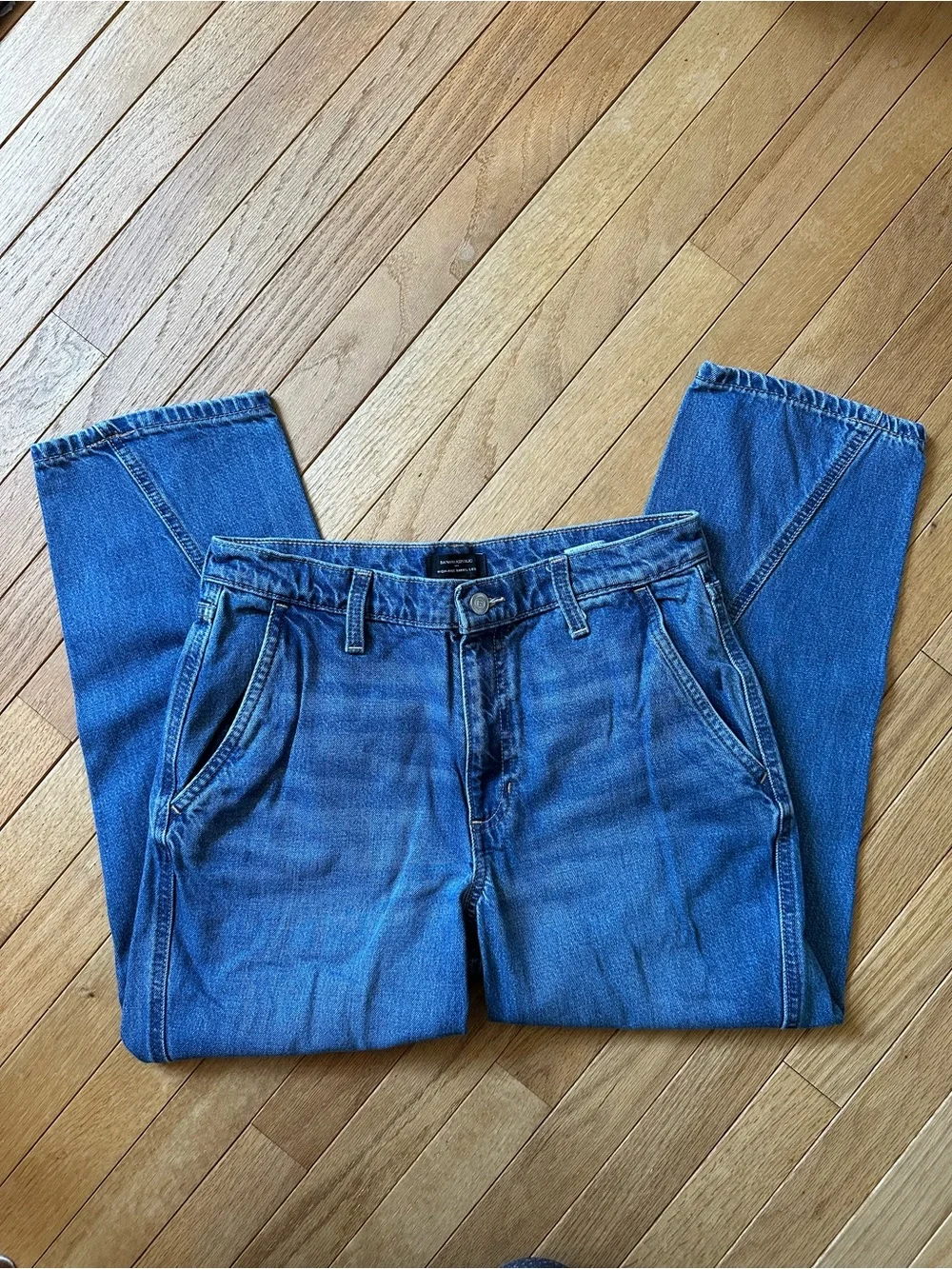Banana Republic High Rise Barrel Leg Jeans Womens 29 Blue